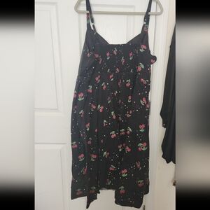 TORRD Black Dress with Cherry Print
